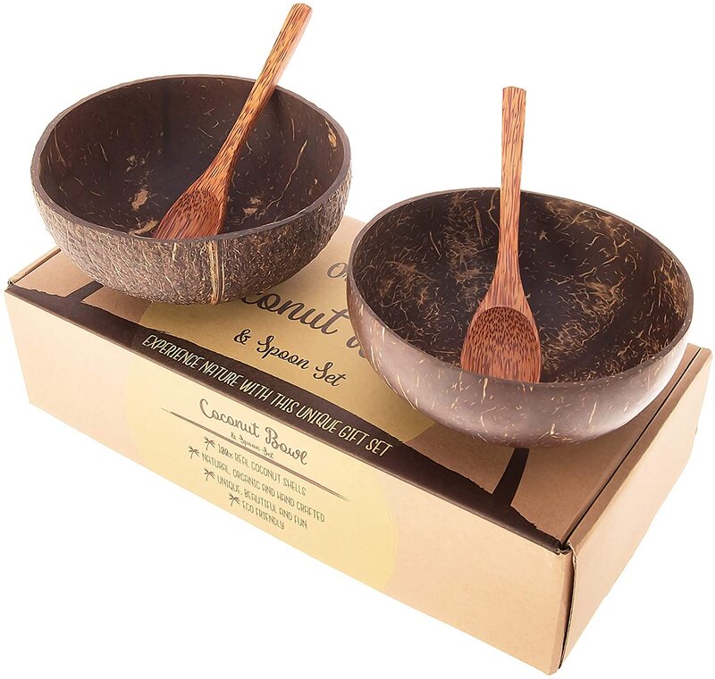 Coconut Bowls and Spoons Gift Set