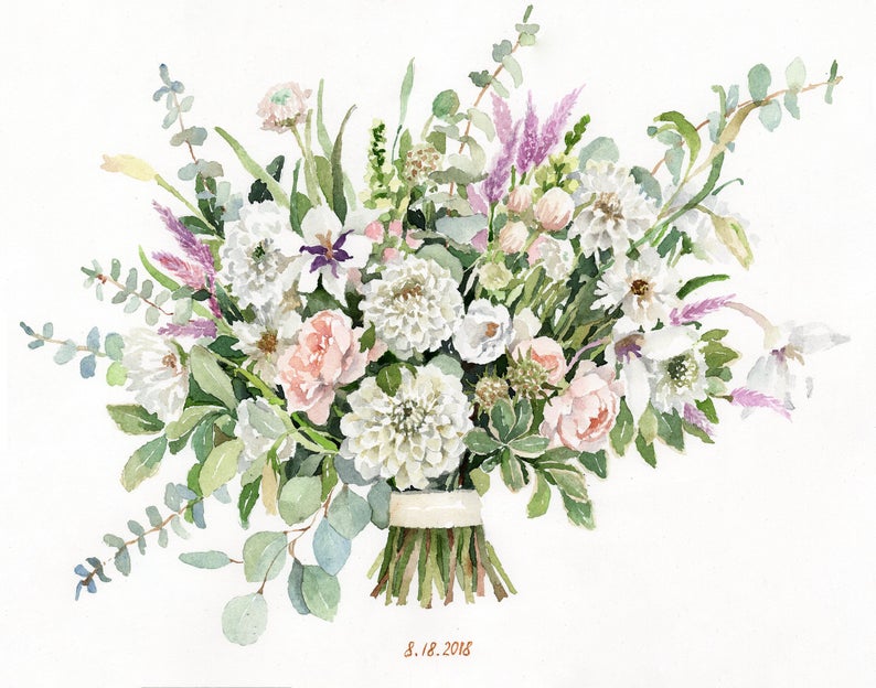 Wedding Bouquet Painting