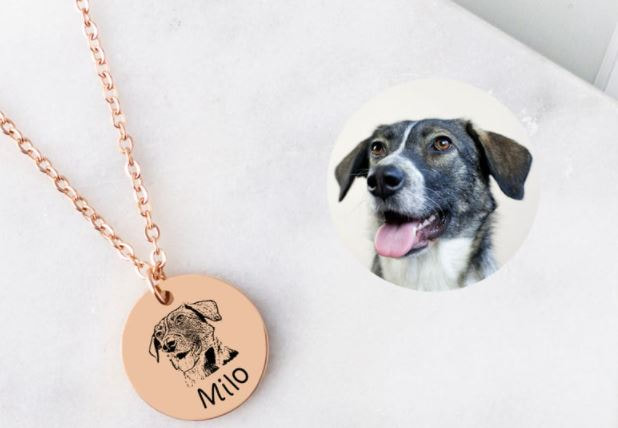 Custom Dog Portrait Necklace