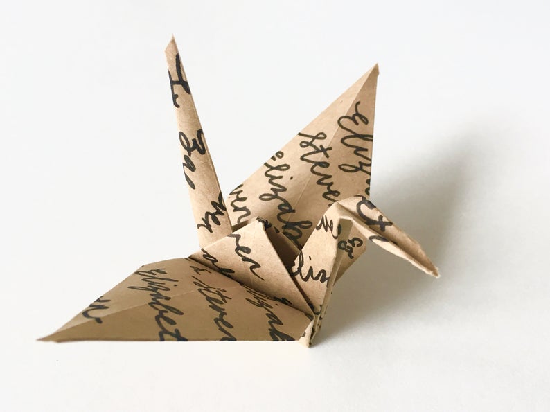 Custom Note Origami Crane