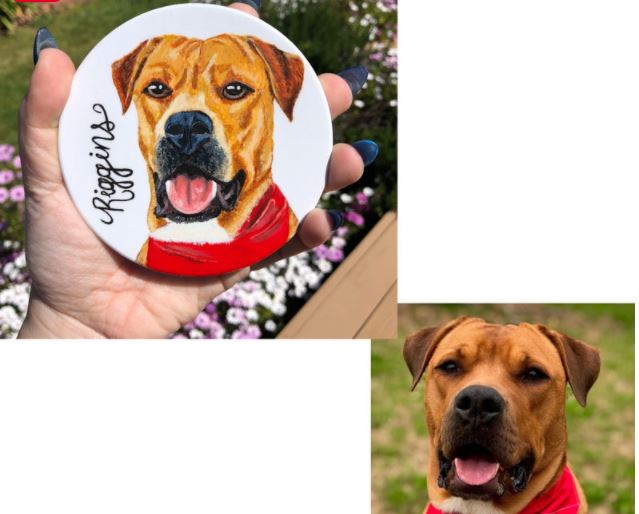 Hand-painted pet coaster