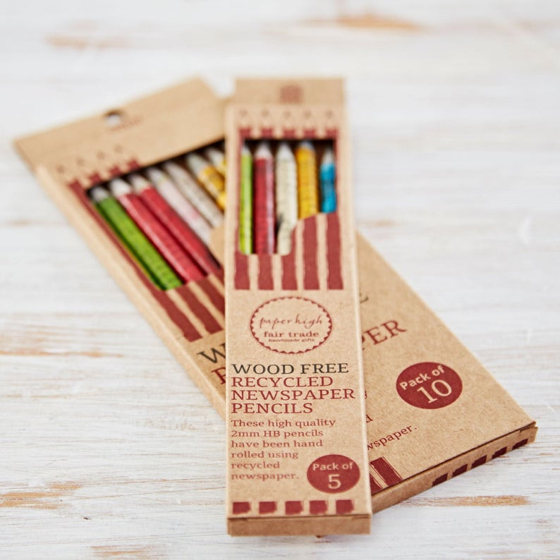 Recycled Newspaper Pencil Set
