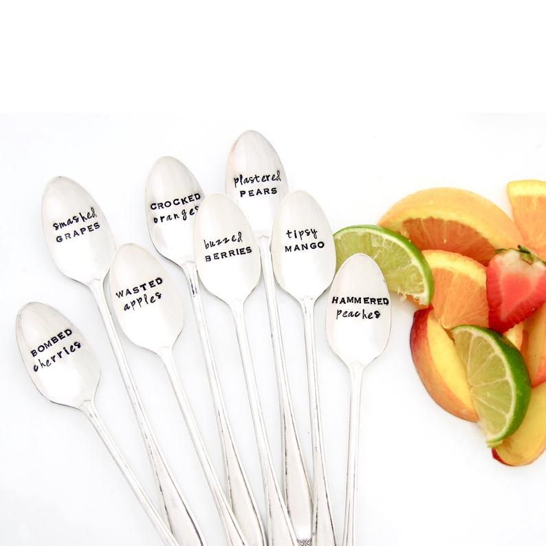 Intoxicated Sangria Fruit Spoons