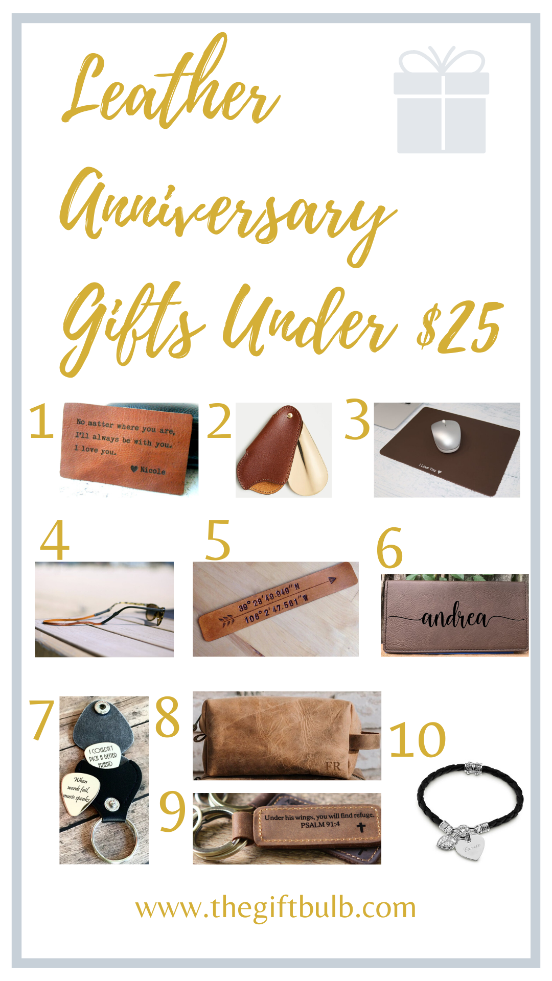 Leather Anniversary Gifts Under 25
