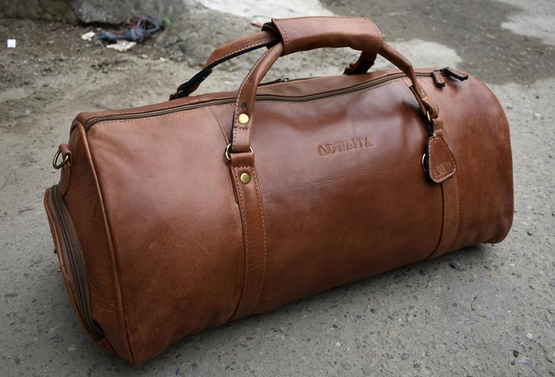 Personalized Leather Gym Bag