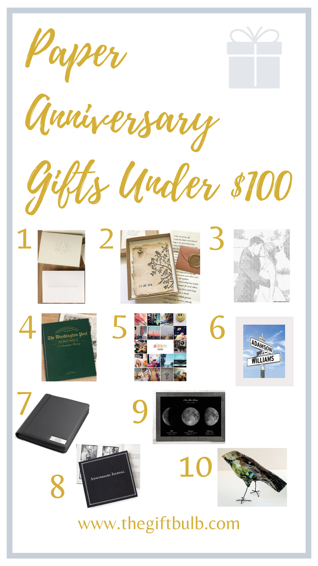 Paper Anniversary Gifts Under $100