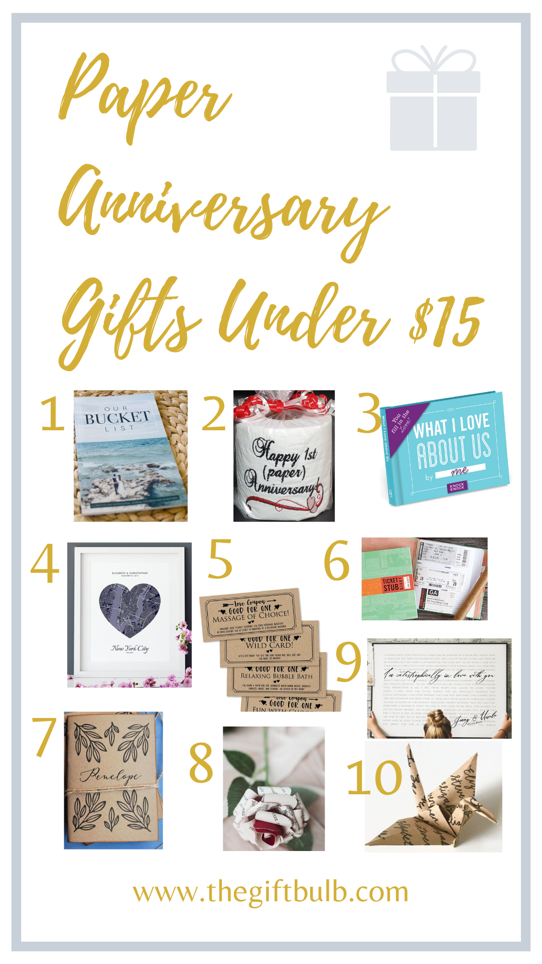 Paper Anniversary Gifts Under $15