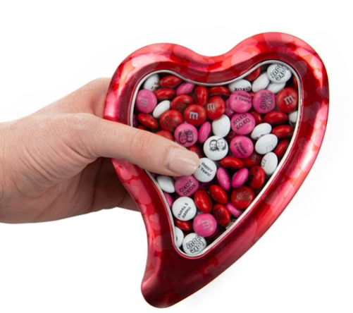 Personalized M&Ms Heart Tin