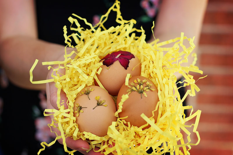 Pressed Flower Easter Eggs