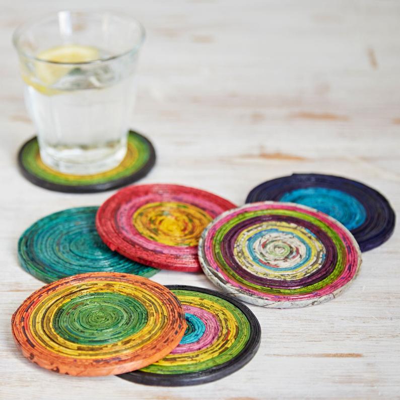 Recycled Newspaper Coasters