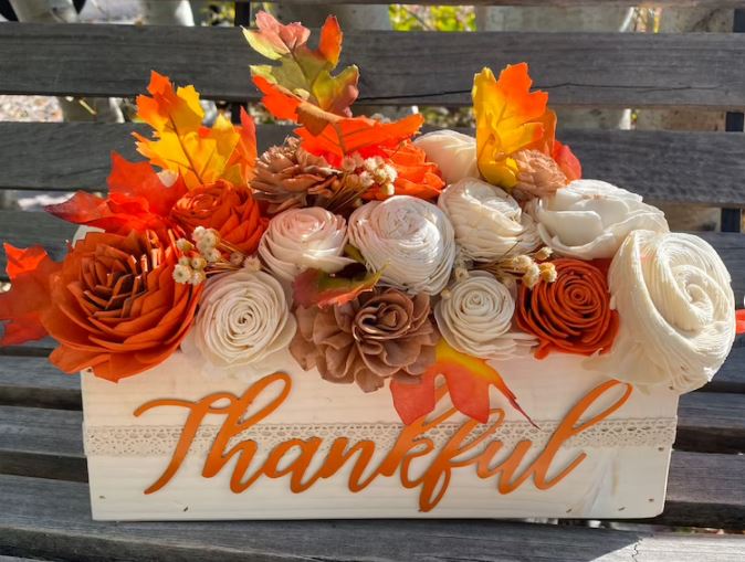 Thanksgiving Flower Box Decor