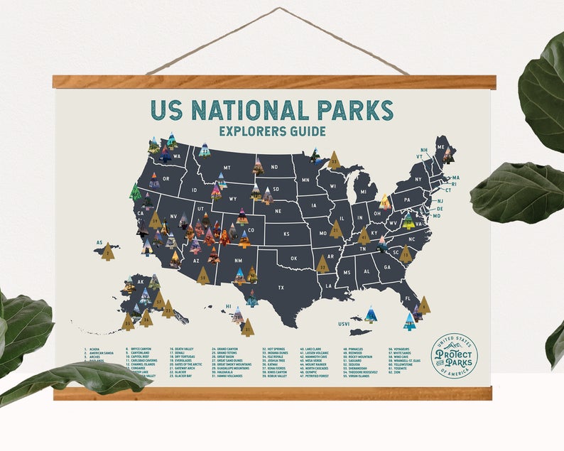 US National Park Scratch Off Map