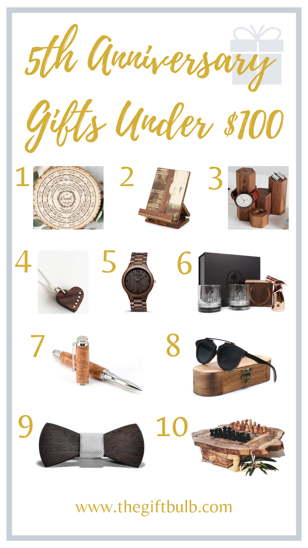 Wood Anniversary Gifts Under $100