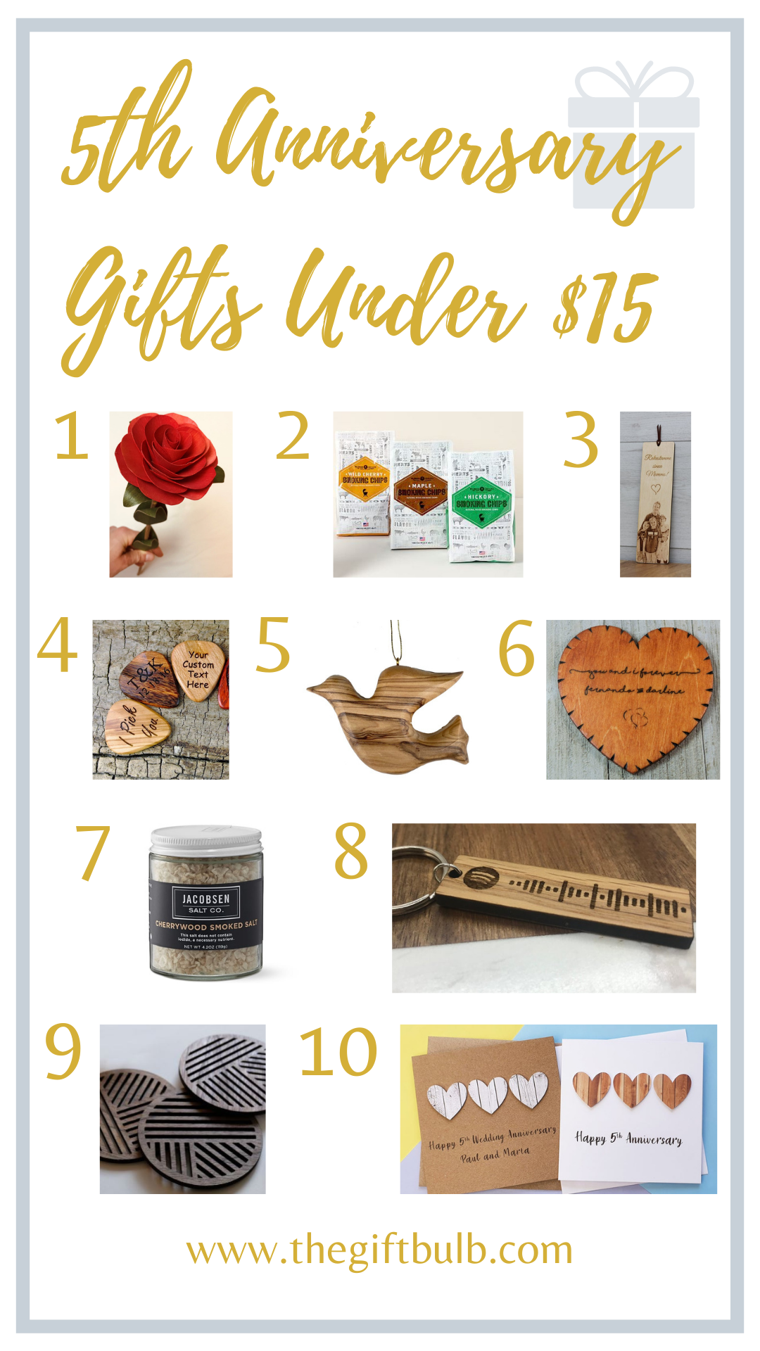 Wood Anniversary Gifts Under $15