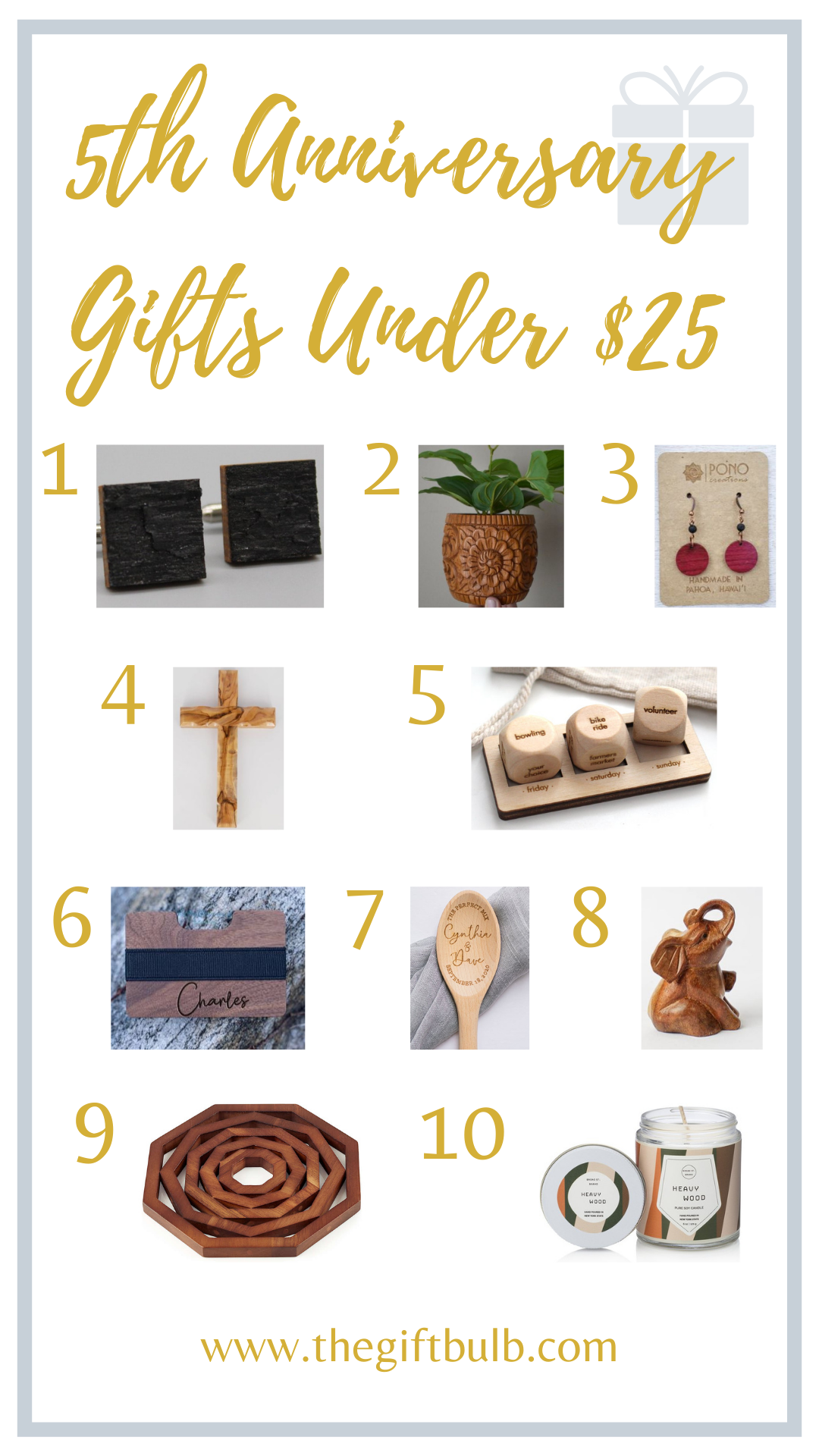 Wood Anniversary Gifts Under $25